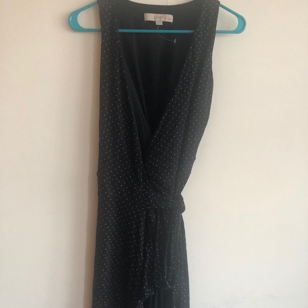 Polka Dot Wrap Around LOFT Black and White